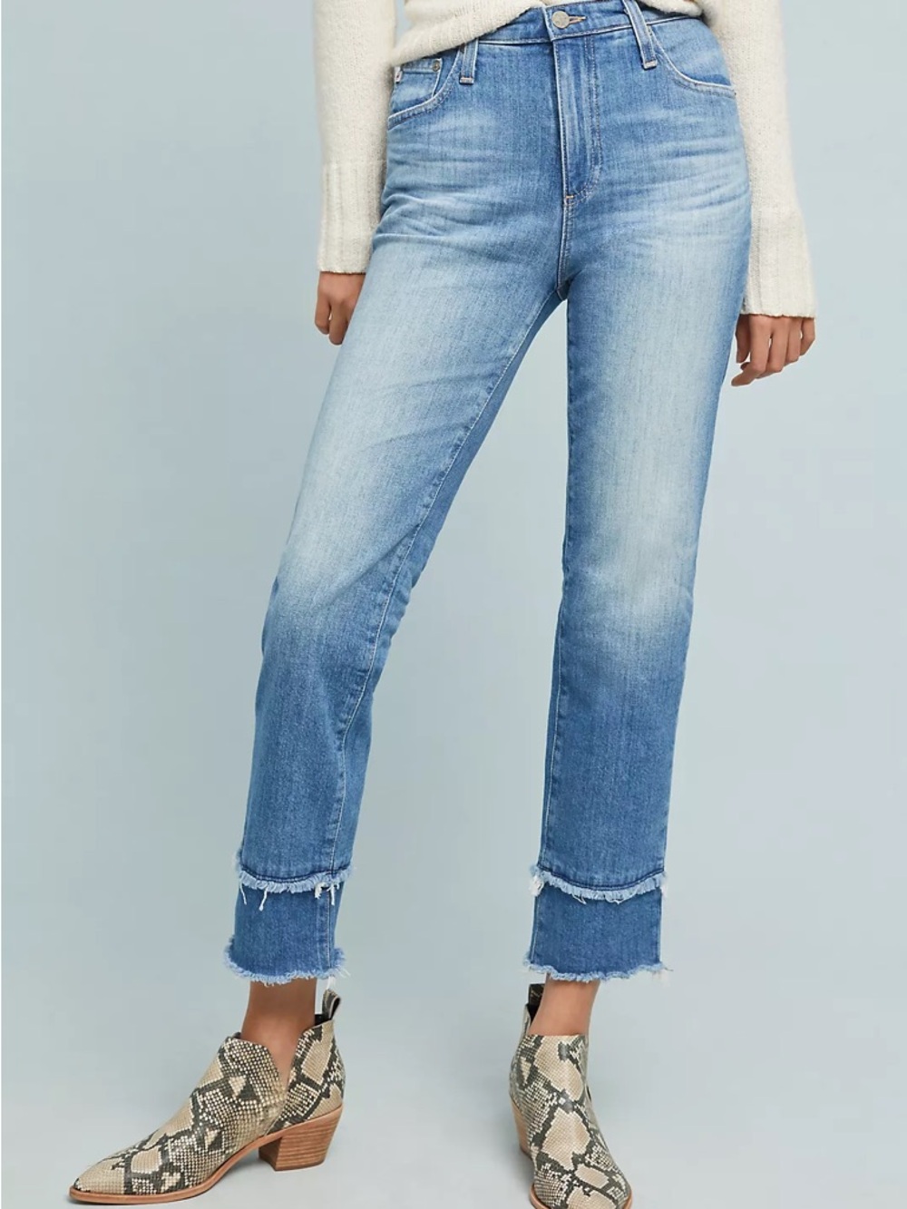 AG The Isabelle High-Rise Straight Cropped Jeans